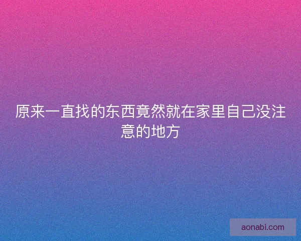 原来一直找的东西竟然就在家里自己没注意的地方